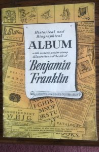 History/BIO album of Ben Franklin,30p, no stamps