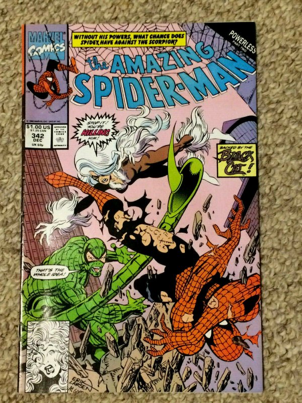 Amazing Spider-Man #342 Black Cat Powerless Scorpion VF+ 1990 Marvel