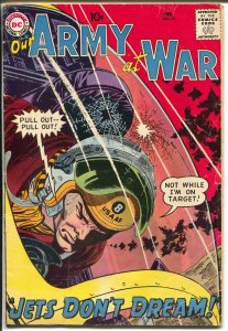 Our Army At War #77 1958-unique air war-issue-Jets Don't Dream-VG