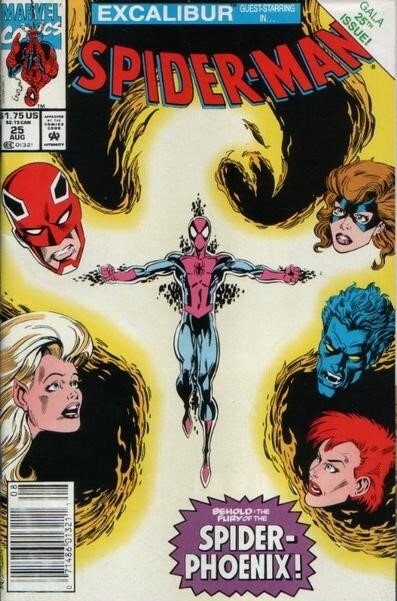 Spider-Man #25 (Newsstand) FN ; Marvel | Excalibur Spider-Phoenix