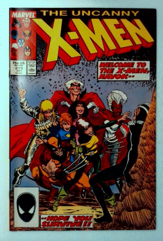 X-Men #219 Marvel 1987 VF+ Copper Age Key Issue Havok Joins The X-Men Comic Book