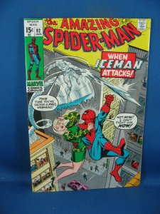 AMAZING SPIDERMAN 92  VF- 1970 ICEMAN