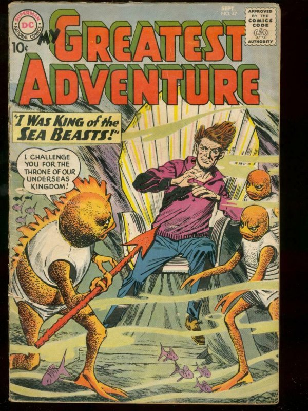 MY GREATEST ADVENTURE DC #47 1960  SEA BEASTS   COVER VG-