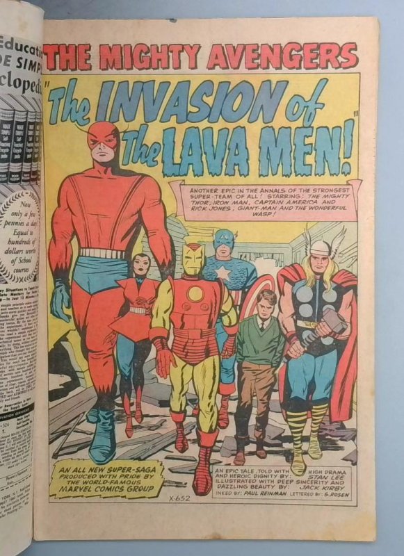 Avengers #5 VG 1st Lava Men, 2nd Captain America ? Marvel 1964