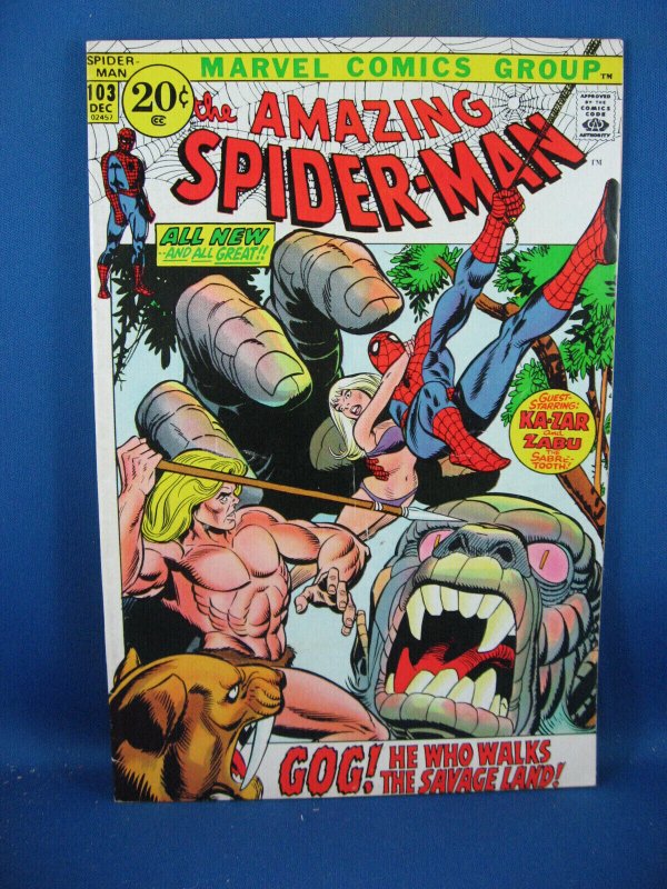 AMAZING SPIDERMAN 103 F VF KAZAR 1971 NICE