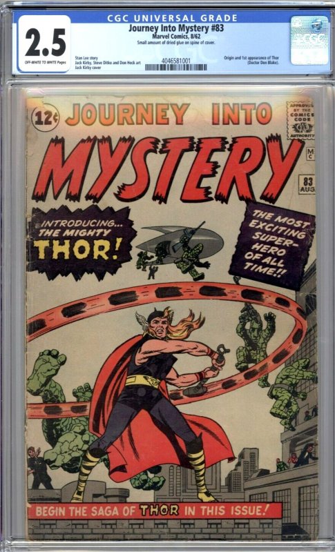 Journey into Mystery 83 CGC 2.5 1st Thor 