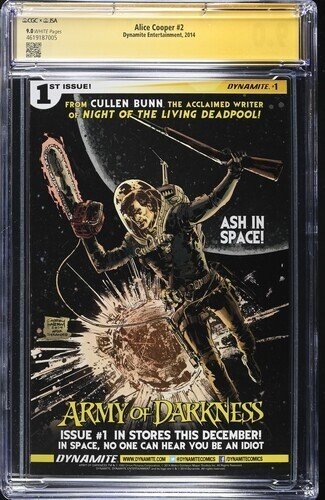 Alice Cooper #2 2014 Dynamite Entertainment CGC 9.0 JSA Signed