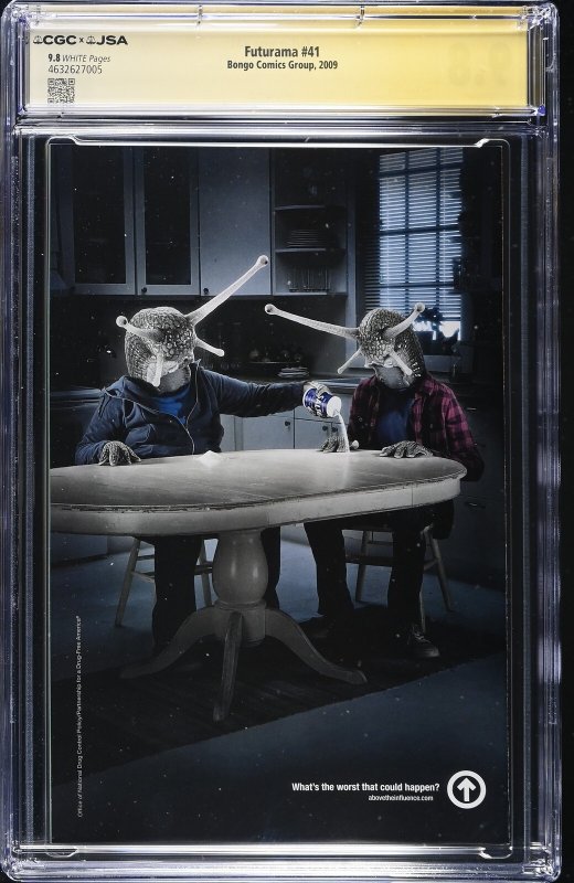 Futurama #41 signed/sketch by Tone Rodriguez (2009) Graded CGC 9.8