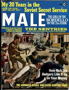 Male Magazine March 1966 Nazi french resistence cover-WWII-bad mags-pulps