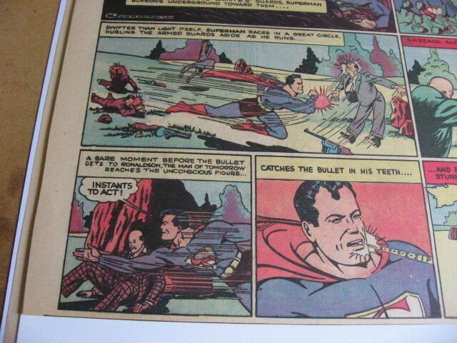 SUPERMAN COMIC PAGE 36 1940 Faster than a Speeding Bullet NICE WOW