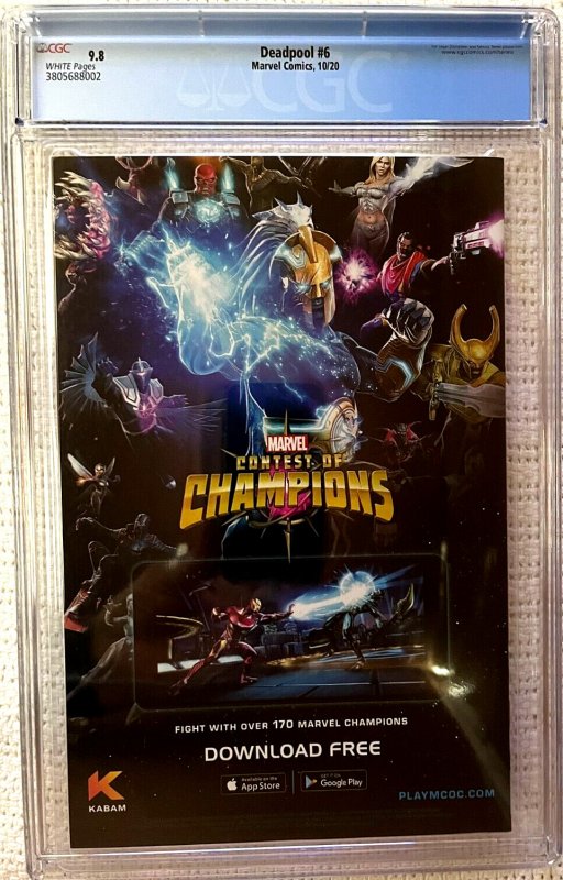 ?~MARVEL~DEADPOOL #6 (2020)~?~GREG LAND & J. ABURTOV~TRADE DRESS~?~CGC 9.8~?