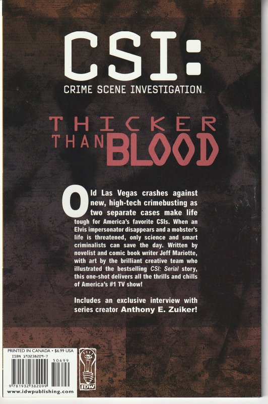 Autographed CSI – Blood Thicker Than Water One Shot