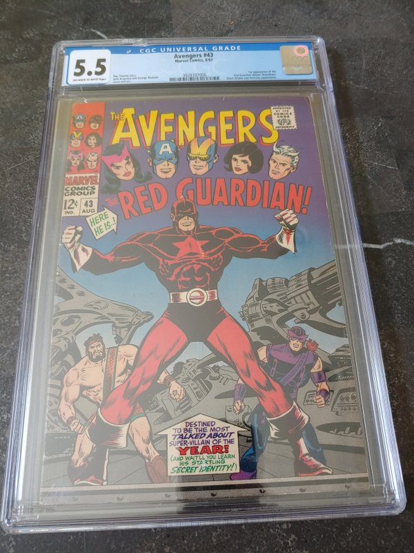 AVENGERS #43 CGC 5.5 1ST APPEARANCE OF THE RED GUARDIAN! MARVEL KEY!