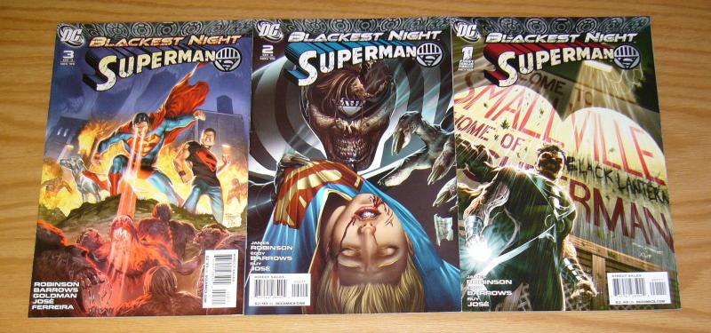 Blackest Night: Superman #1-3 VF/NM complete series - james robinson 2 set lot