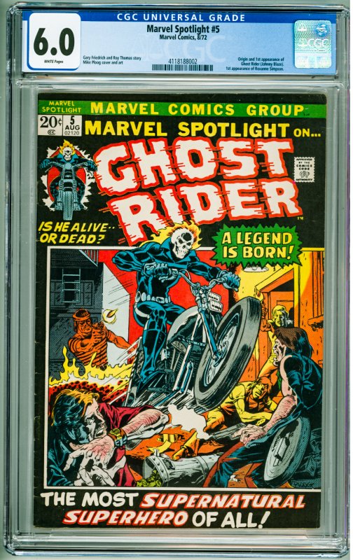 Marvel Spotlight #5 (1972) CGC 6.0! White Pages! 1st App of the Ghost Rider!