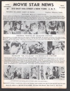 Movie Star News Mail Order Sales Catalog Supplement #H 1960's-Irving Klaw-8 x...