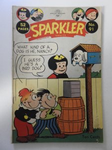 Sparkler Comics #91 FR/GD 1/2 book-length spine split, centerfold detached