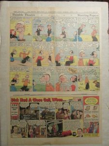 1943 June 6 SUNDAY COMIC PAGE 15x21 FN 6.0 Popeye / Skippy / Annie Rooney