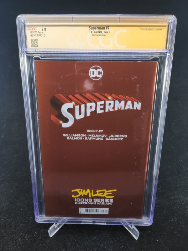 Superman #7 - Signed Jim Lee, Scott Williams, Alex Sinclair (CGC Sig 9.8) 2023