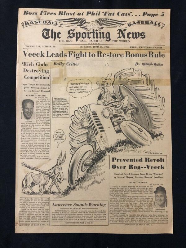 Willard Mullin Original Sporting News Art June 18 1952