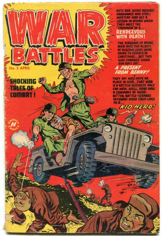 WAR BATTLES #2 1952 -PRE-CODE KOREAN WAR VIOLENCE POWELL VG