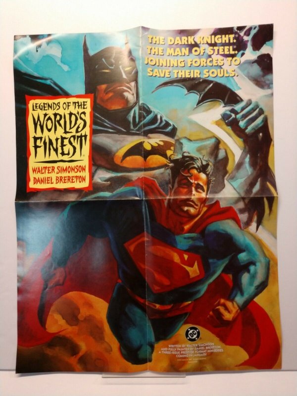 Rare! Worlds Finest 1993 Batman Superman Walt Simonson Brereton DC PROMO Poster