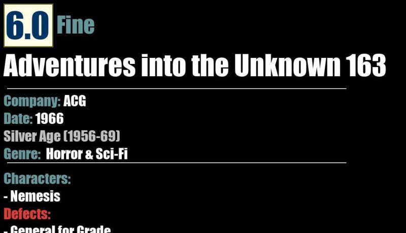Adventures into the Unknown 163 (1966) FN 6.0 Silver Age ACG comic