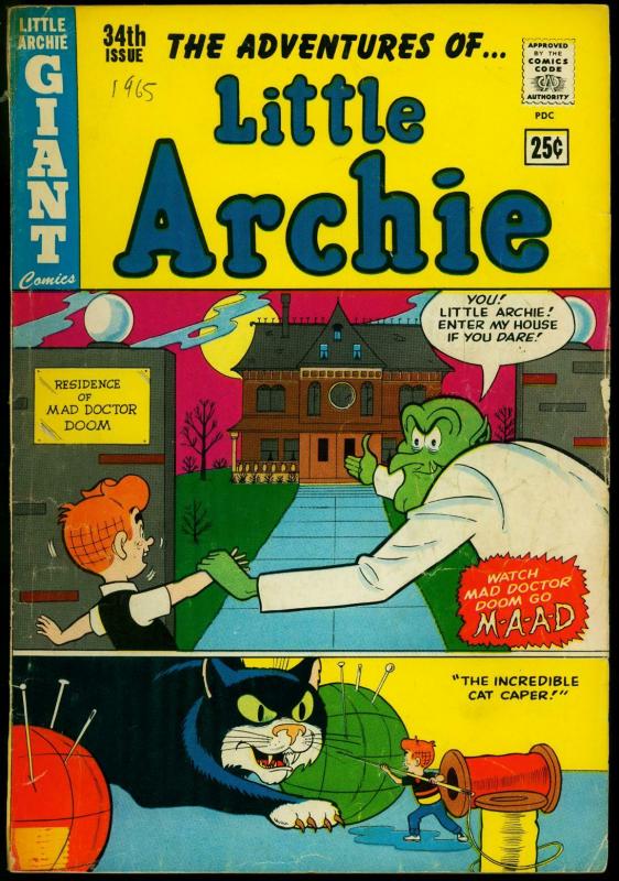 Adventures of Little Archie #34 1965- Horror cover- Giant issue- VG