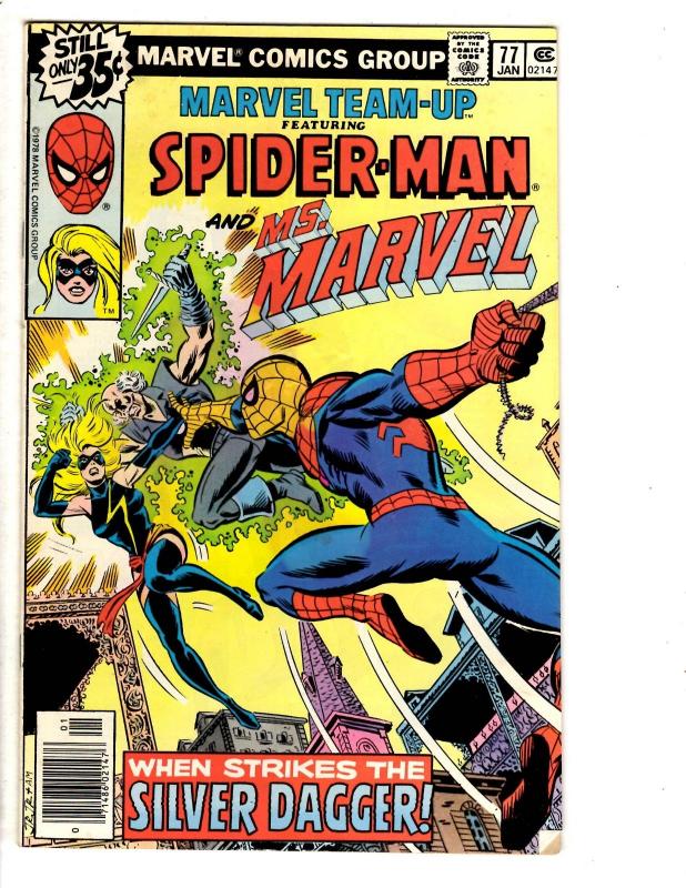 5 Marvel Team-Up Comic Books # 76 77 78 79 80 Spider-Man Daredevil Red Sonja WT8