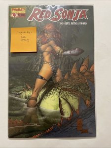 Red Sonja 4 Near Mint NM Signed Michael Avon Oeming Dynamite 2006