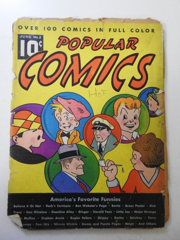 Popular Comics #5 (1936) PR Condition see desc