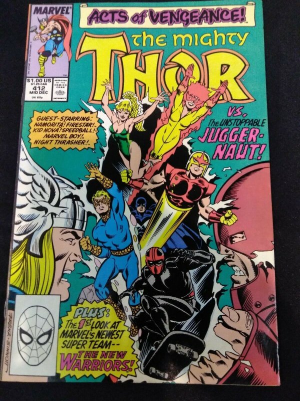 The Mighty Thor #412 1st  FULL APPEARANCE OF NEW WARRIORS VF+/NM-