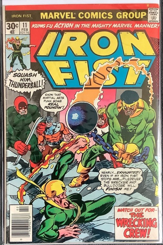 Iron Fist #11 Newsstand Edition (1977, Marvel) Wrecking Crew! FN/VF