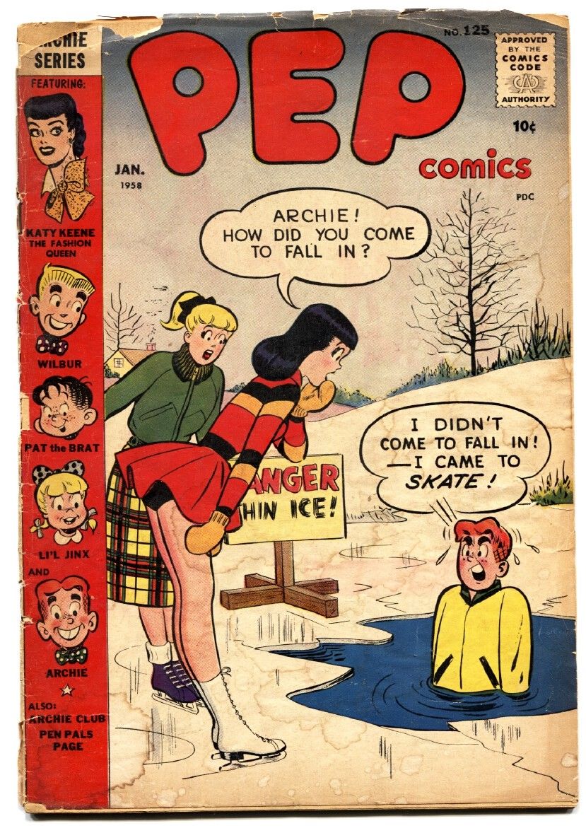 Pep 125 Mlj Archie Spicy Betty And Veronica Ice Skating Cover Comic