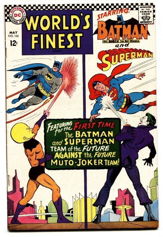 WORLDS FINEST #166 comic book 1966-DC-BATMAN-SUPERMAN-JOKER