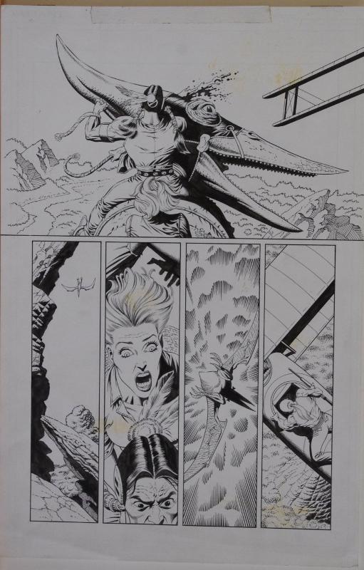 PAUL GULACY / RANDY ELLIOT original art, TUROK DINOSAUR HUNTER #39 pg 10, Splat