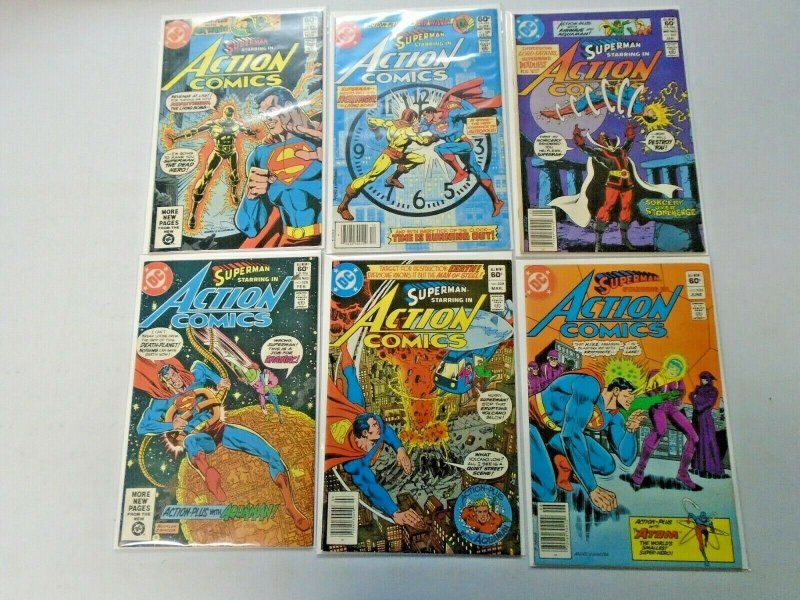 Superman Action Comics Lot From #525-549 11 Different Average 8.0 VF (1981-1983)