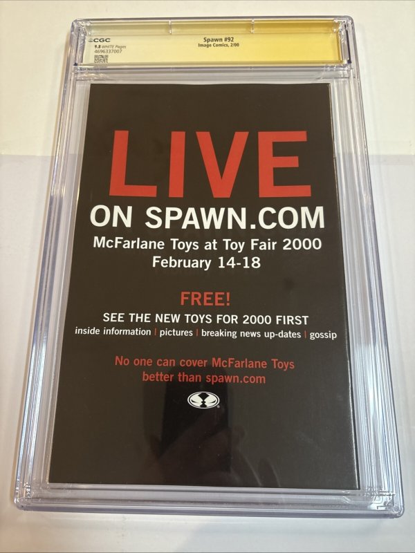 Spawn (2000) # 92 (CGC 9.8 SS) Signed Greg Capullo * Image Comics