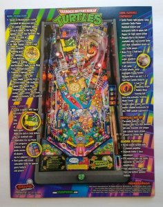 Teenage Mutant Ninja Turtles Pro Edition Pinball FLYER Artwork Game Sheet TNMT 