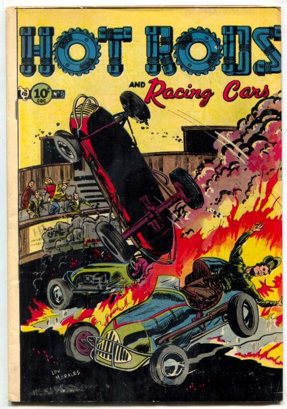 Hot Rods and Racing Cars #8 1953- Sprint Car Crash- Giordano- Indy 500 VG/F