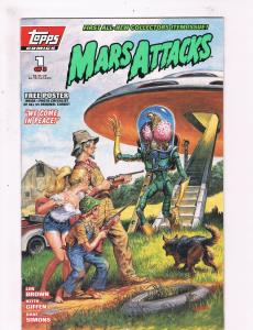 Mars Attacks # 1 VF/NM Topps Comic Books Len Brown Keith Giffen Dave Simons! SW7