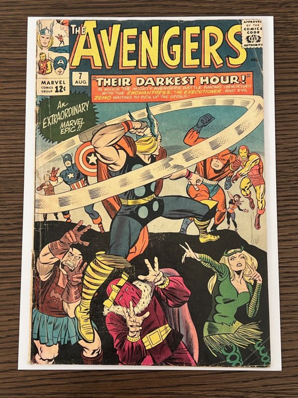 The Avengers #7 (1964). GD+. Rick Jones app in Bucky Costume. Thor Cover!