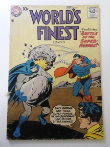 World's Finest Comics #95 VG- Cover detached bottom staple, 1 in spine s...