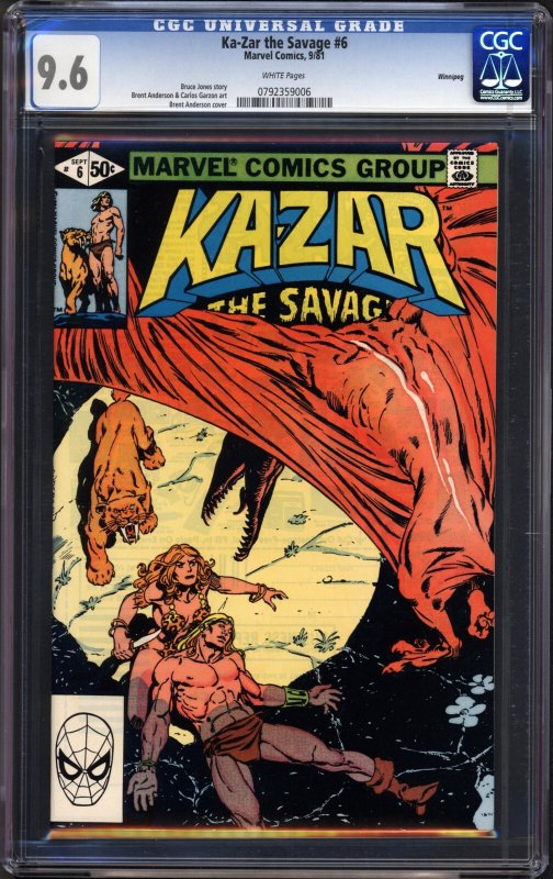 Ka-Zar the Savage #6 (Marvel, 1981) CGC 9.6