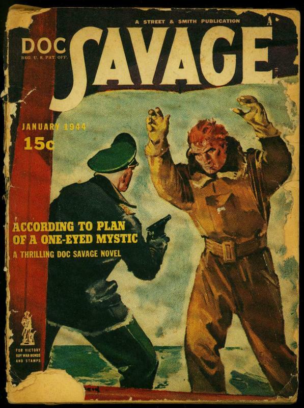 Doc Savage Pulp January 1944- According to Plan of a One-Eyed Mystic FR/G 