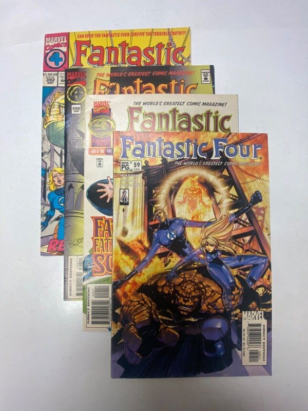 4 Fantastic Four MARVEL comic books #392 396 414 59 35 KM11