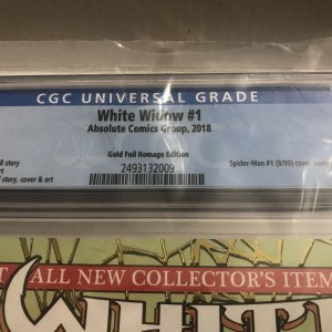 2018 Absolute Comics White Widow #1 Gold Foil Homage Edition Variant CGC 9.8