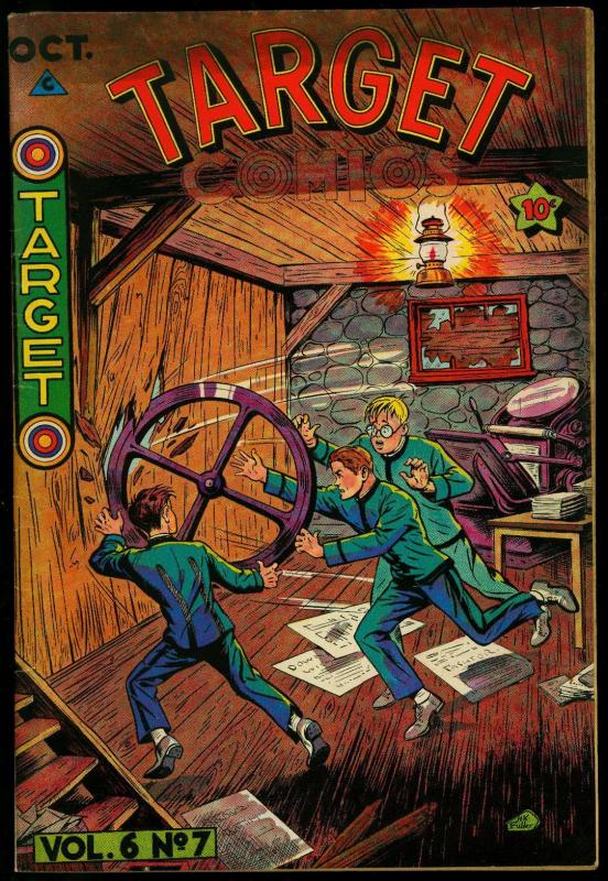 TARGET COMICS V.6 #7 1945-CHAMELEON-TARGETEERS-NICE ART FN