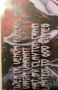 Web of venom - Funeral pyre Clayton crane virgin signed by Crain with coa