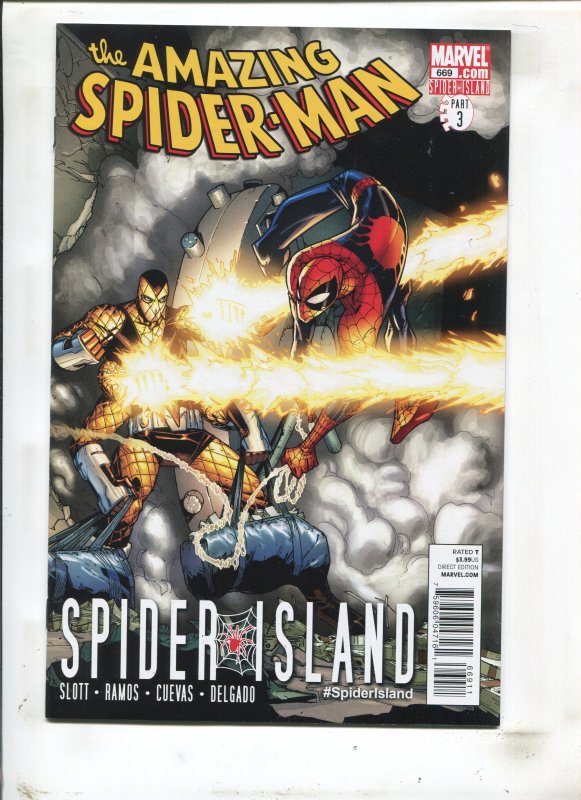 The Amazing Spider-Man #669- Newsstand Ramos Cover (9.2 OB) (2011)